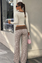 Zebra Print Flare Pants