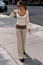 Zebra Print Flare Pants