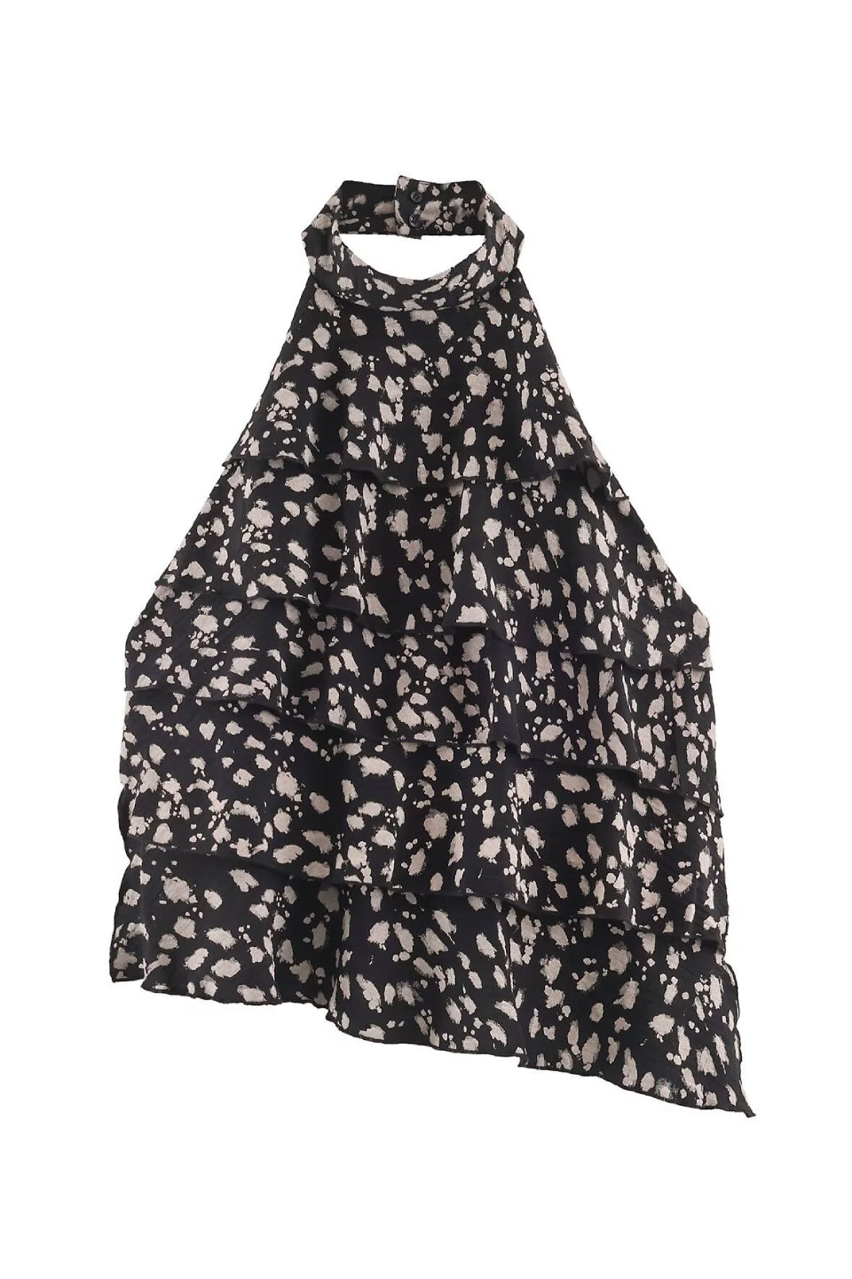 Abstract Print Halter Top