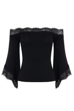 Black Lace Off Shoulder Top