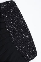 Black Sequin Tube Mini Dress