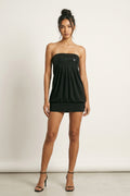 Black Sequin Tube Mini Dress