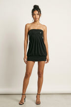 Black Sequin Tube Mini Dress
