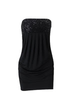 Black Sequin Tube Mini Dress