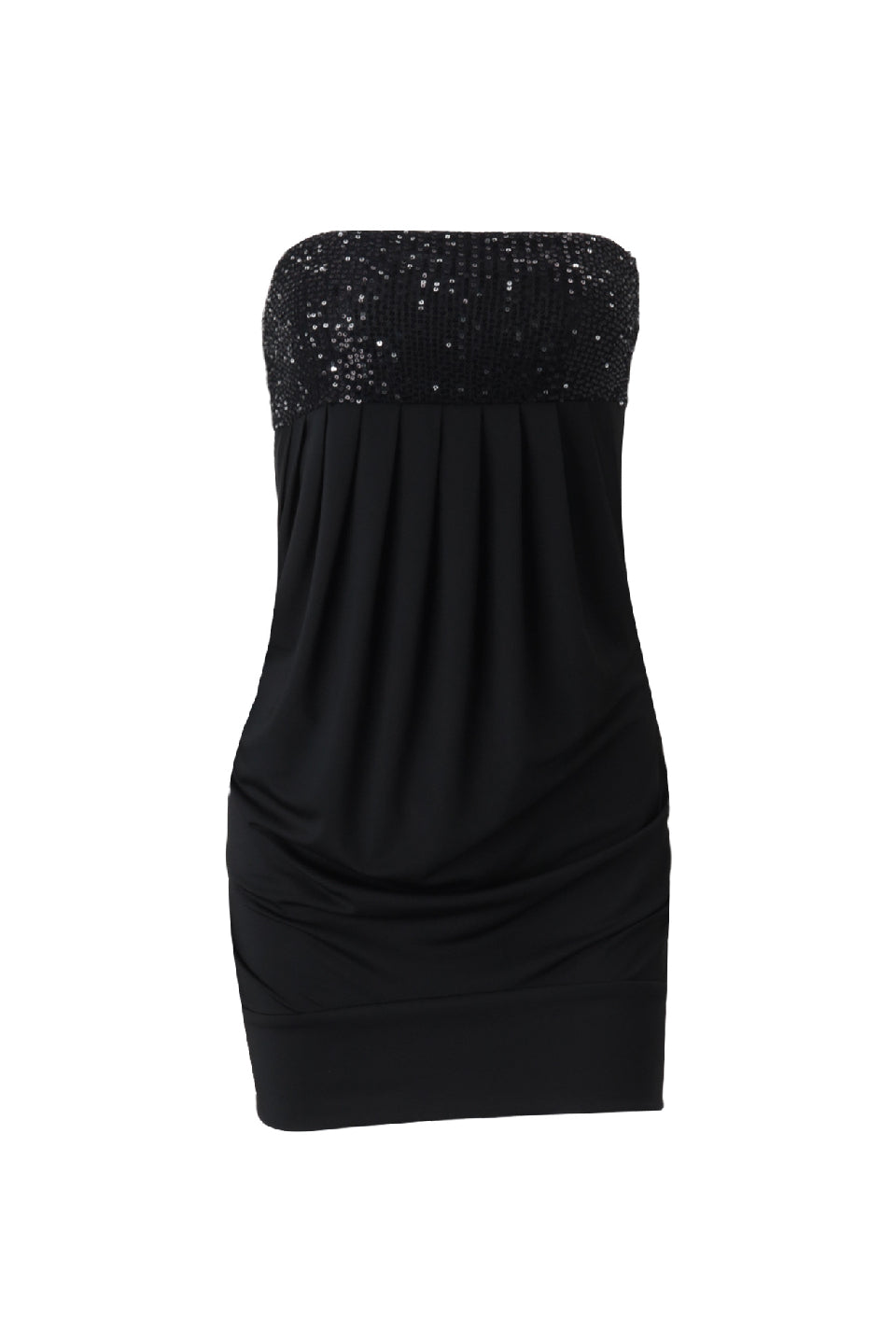 Black Sequin Tube Mini Dress