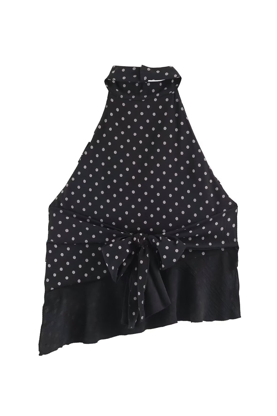 Black Polka Dot Halter Top