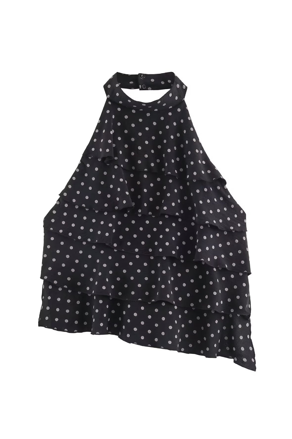 Black Polka Dot Halter Top