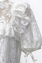 Ivory Lace Cropped Blouse