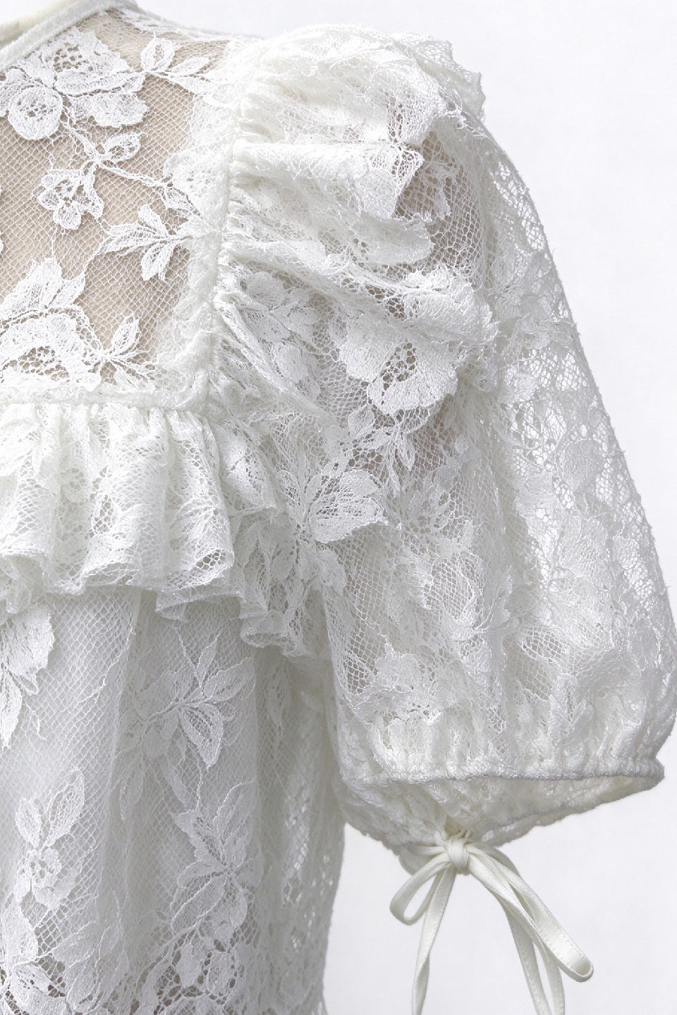 Ivory Lace Cropped Blouse