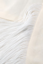 Pale Yellow Halter Fringe Crop Top