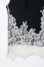 Navy Floral Lace Crop Top