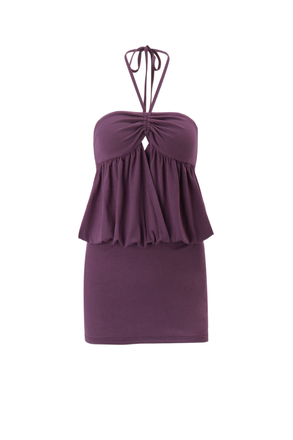 Plum Halter Mini Dress