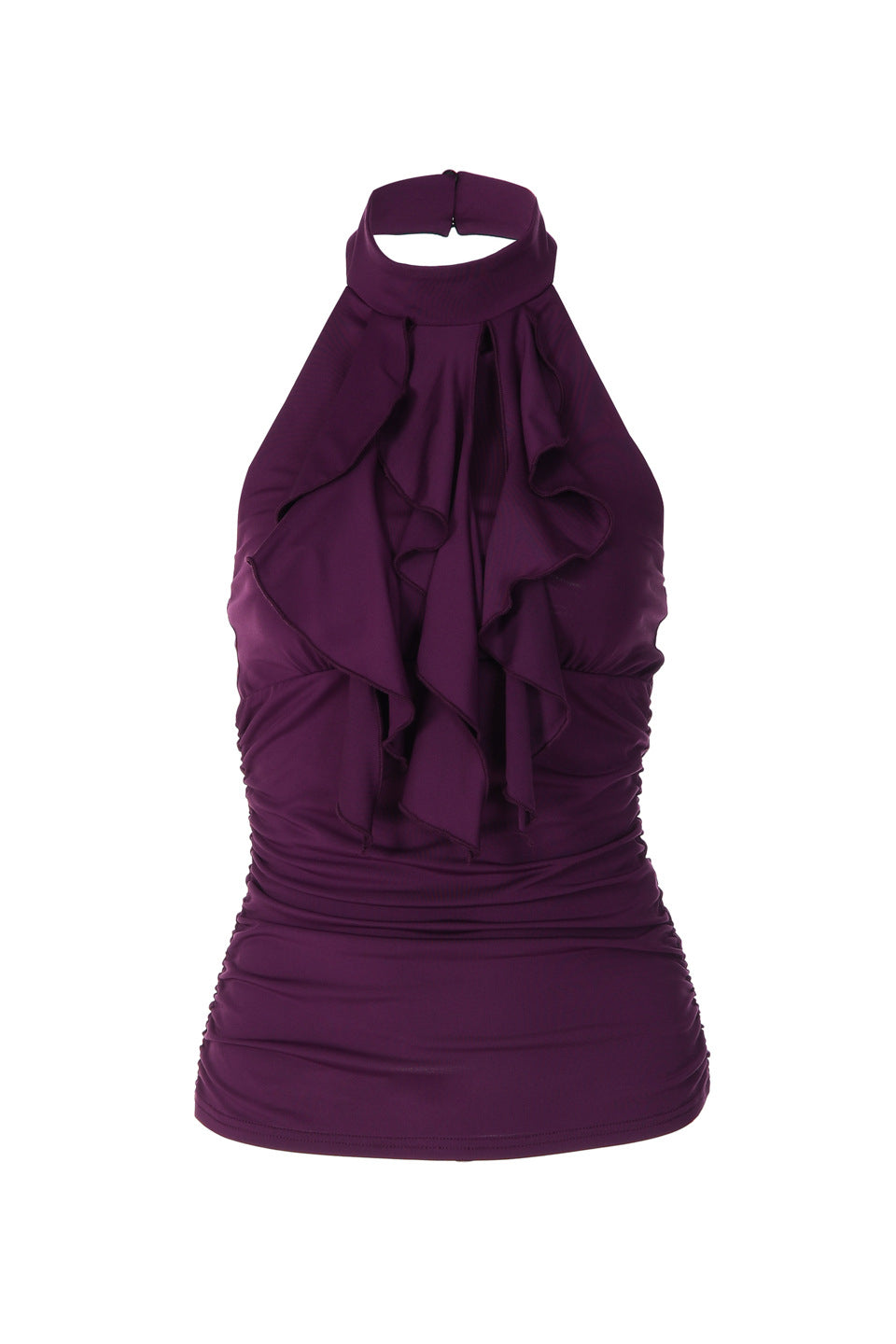 Ruffle Halter Open Back Top