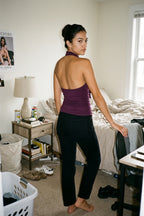 Ruffle Halter Open Back Top