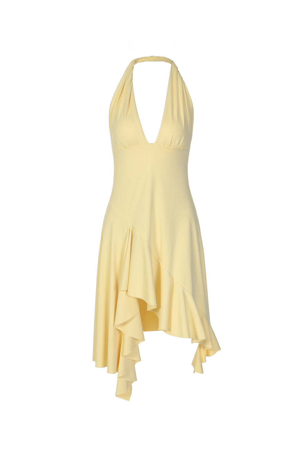 Yellow Halter Midi Dress
