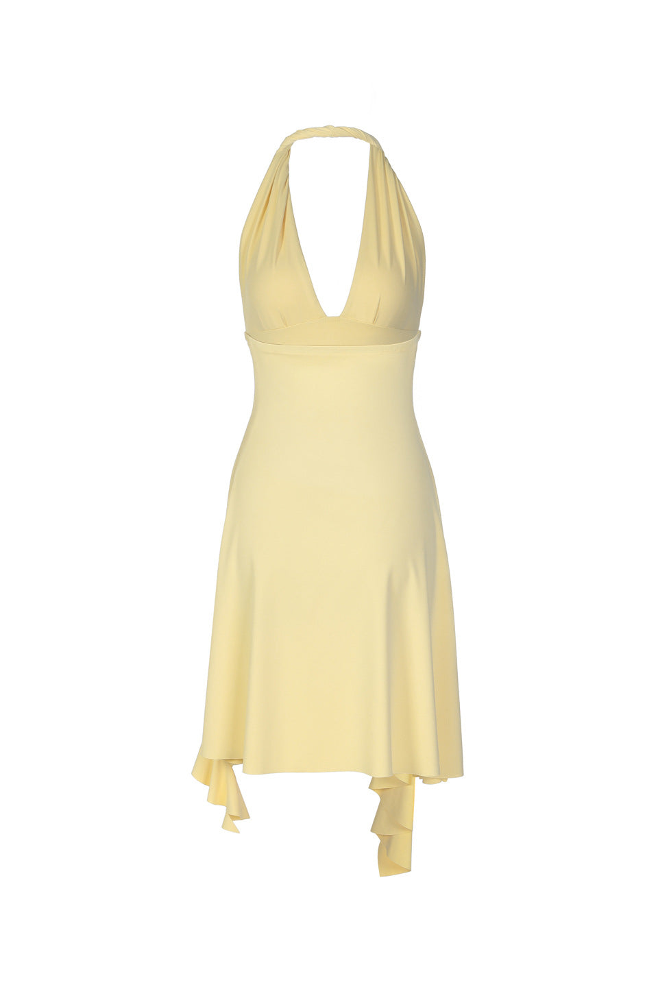 Yellow Halter Midi Dress